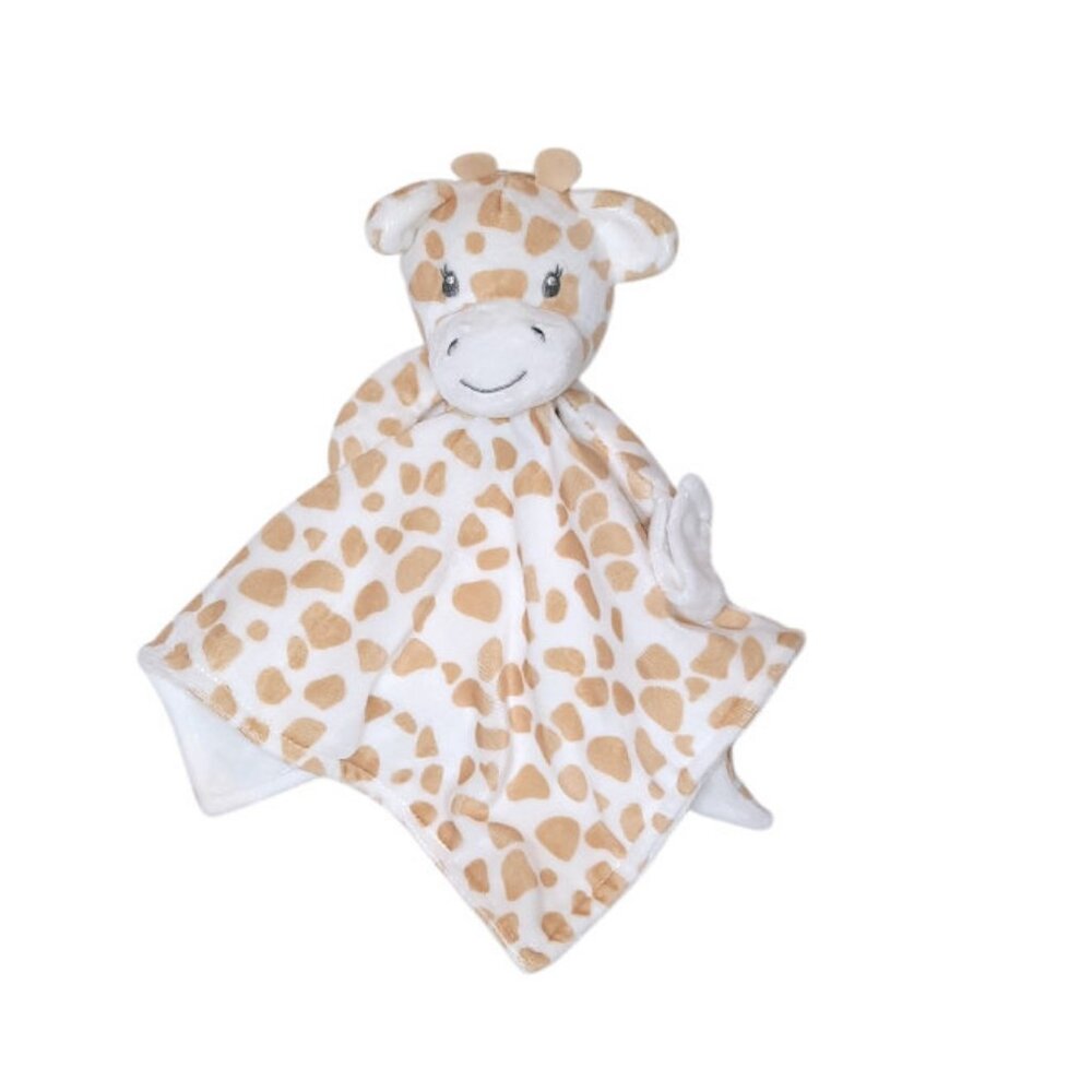 2022 Modern Baby Giraffe Pacifier Loop Baby Security Lovey Blanket 12" X 12"